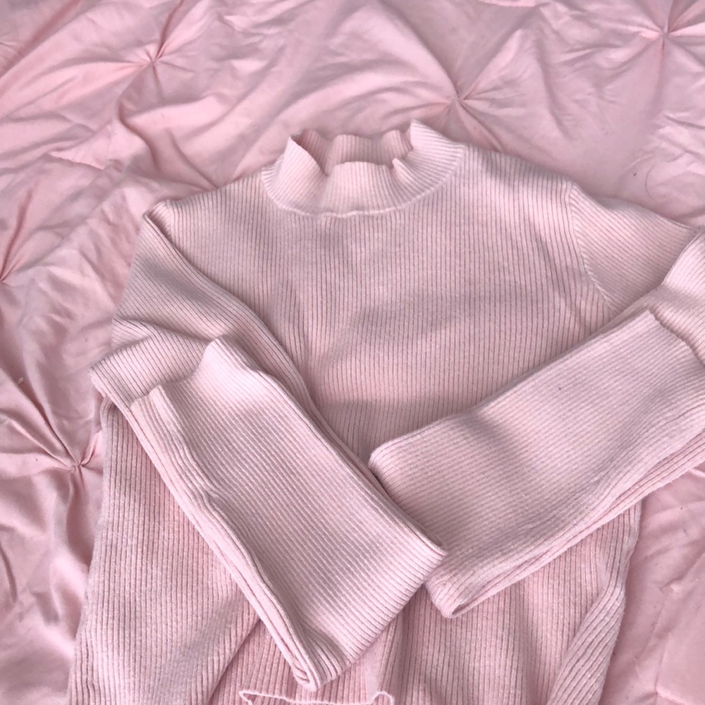 Baby pink brandy turtleneck